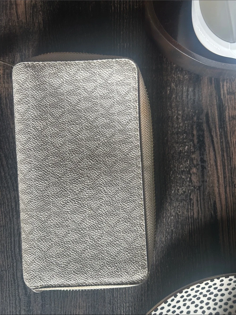 Michael Kors Metallic Silver Zip Wallet
